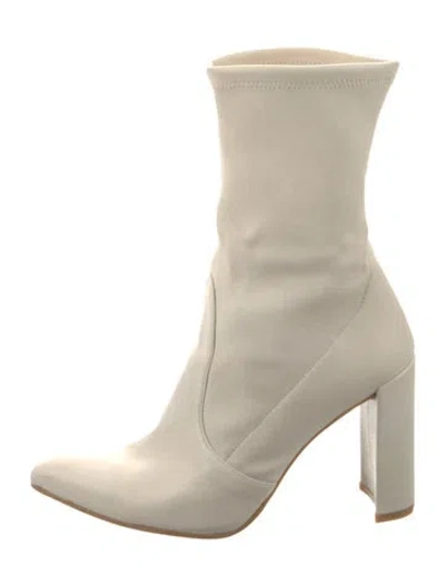 Pre-owned Stuart Weitzman Leather Sock Boots In Neutral