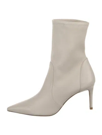Pre-owned Stuart Weitzman Leather Sock Boots In Neutral