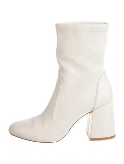 Pre-owned Stuart Weitzman Leather Sock Boots In Neutral