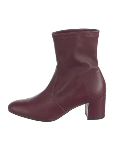 Pre-owned Stuart Weitzman Leather Sock Boots In Purple