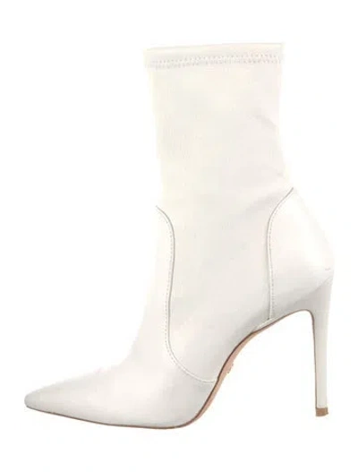 Pre-owned Stuart Weitzman Leather Sock Boots In White