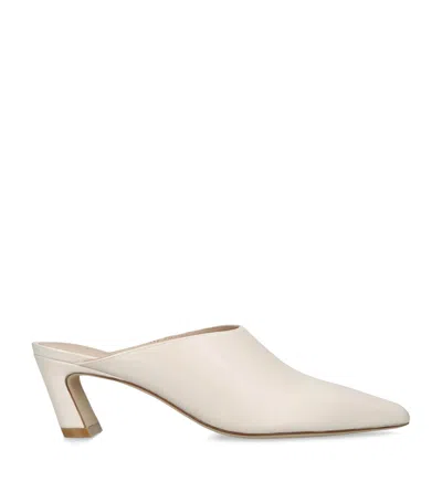 Stuart Weitzman Leather Stassi Mules 50 In Beige