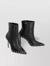 Stuart Weitzman Leather Stiletto Ankle Boots With Pointed Toe