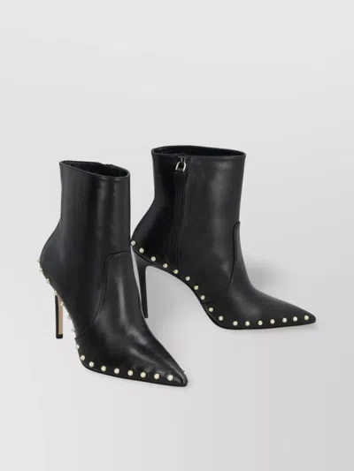 Stuart Weitzman Leather Stiletto Ankle Boots With Pointed Toe