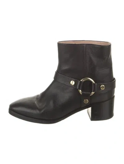 Pre-owned Stuart Weitzman Leather Studded Accents Moto Boots In Multi