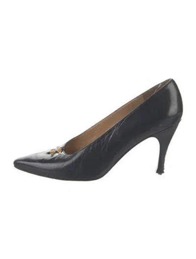 Pre-owned Stuart Weitzman Leather Studded Accents Pumps In Blue