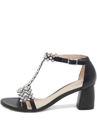 Pre-owned Stuart Weitzman Leather Studded Sandals