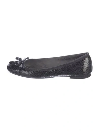 Pre-owned Stuart Weitzman Leather Tassel Accents Ballet Flats In Blue