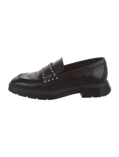 Pre-owned Stuart Weitzman Leather Tassel Accents Loafers In Black