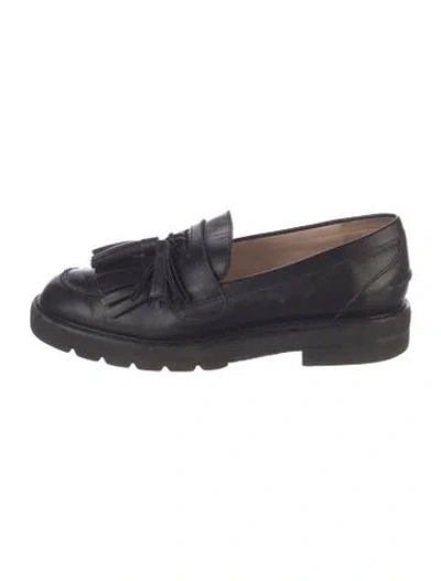 Pre-owned Stuart Weitzman Leather Tassel Accents Loafers In Blue