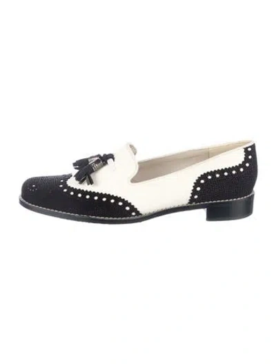 Pre-owned Stuart Weitzman Leather Tassel Accents Loafers In Multi