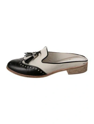 Pre-owned Stuart Weitzman Leather Tassel Accents Mules In Multi