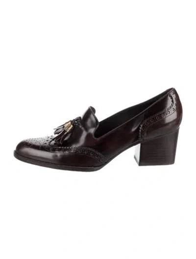 Pre-owned Stuart Weitzman Leather Tassel Accents Pumps In Black