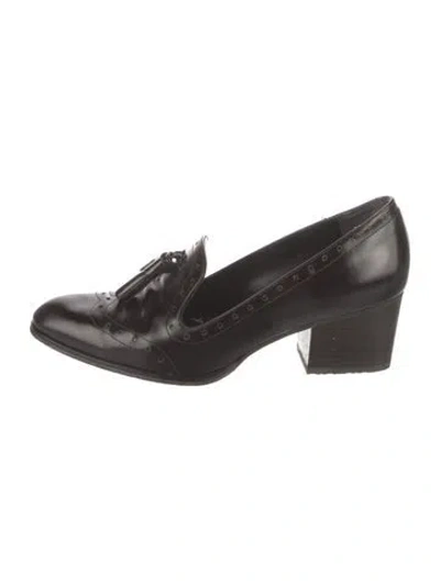 Pre-owned Stuart Weitzman Leather Tassel Accents Pumps In Brown