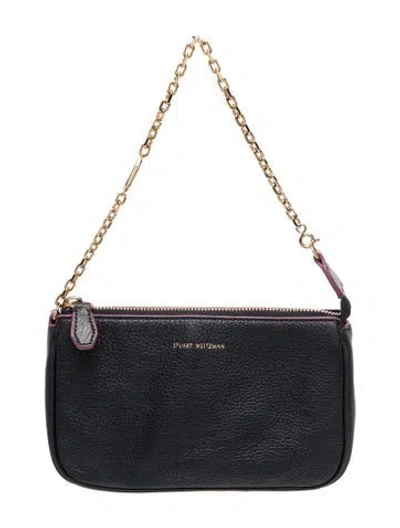 Pre-owned Stuart Weitzman Leather Top Handle Bag In Black
