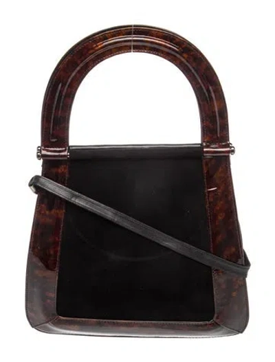 Pre-owned Stuart Weitzman Leather Top Handle Bag In Black