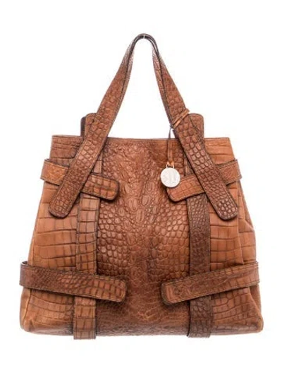 Pre-owned Stuart Weitzman Leather Tote In Brown