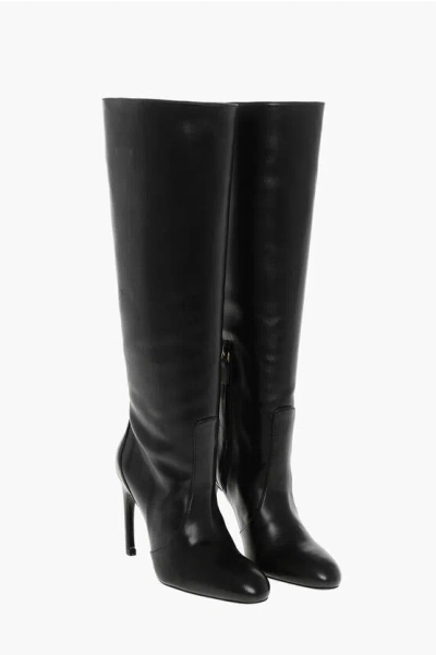 Stuart Weitzman Leather Under The Knee Boots 10cm In Black