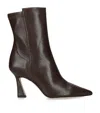 Stuart Weitzman 5050 Vinnie High Heels Ankle Boots In Brown Leather In Brown