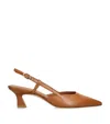 Stuart Weitzman Leather Vinnie Slingback Pumps 50 In Macchiato