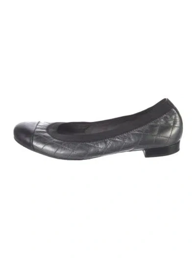 Pre-owned Stuart Weitzman Leather Whipstitch Trim Ballet Flats