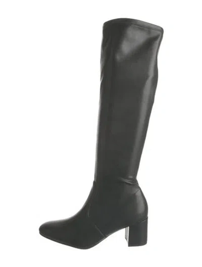 Pre-owned Stuart Weitzman Leather Whipstitch Trim Boots In Multi