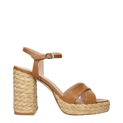 Stuart Weitzman Leather Women's Platforms In Brown