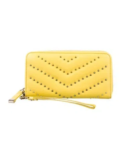 Pre-owned Stuart Weitzman Leather Wristlet In Yellow