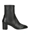 Stuart Weitzman Yuliana Stretch Leather Ankle Booties In Black