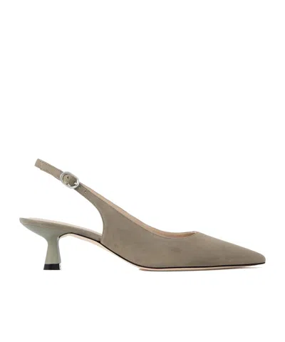 Stuart Weitzman Stuart Sculpt Leather-trimmed Suede Slingback Pumps In Brown