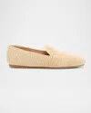 Stuart Weitzman Lee Woven Raffia Slip-on Loafers In Natural Vanilla