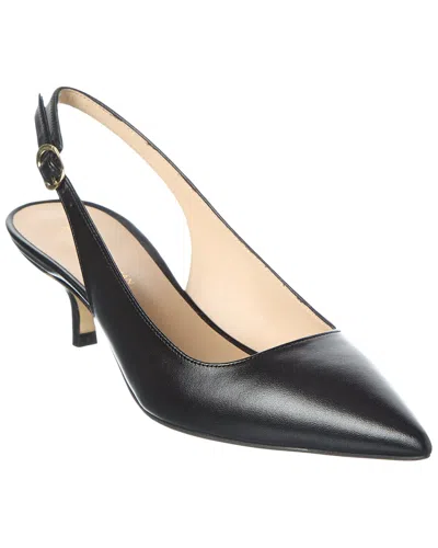 Stuart Weitzman Leigh 50 Leather Slingback Pump In Black