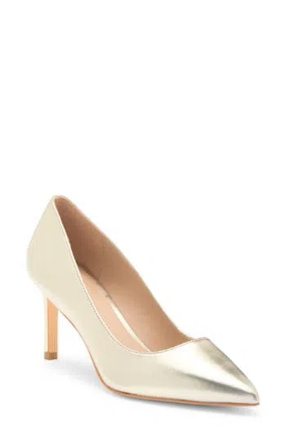 Stuart Weitzman Leigh 75 Pointed Toe Pump In Platino