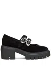 Stuart Weitzman Round Head Mary Jane Shoes In Black
