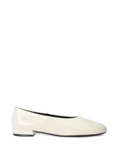Stuart Weitzman Lenny Patent Leather Ballet Flats In White