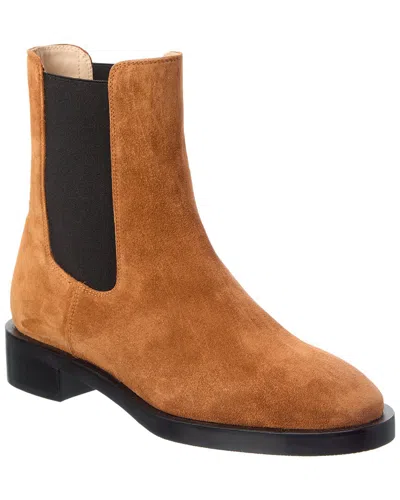 Stuart Weitzman Lenora Suede Chelsea Bootie In Brown