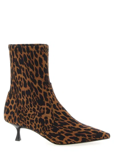 Stuart Weitzman Leopard Print Ankle Boots In Multi