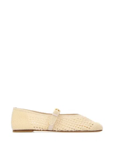 Stuart Weitzman Leora Crochet Ballet Flats In Neutral
