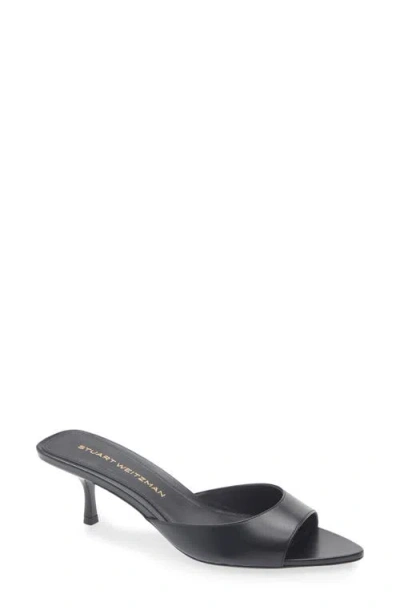 Stuart Weitzman Lexington Mule 50 In Black Calf