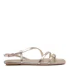 Stuart Weitzman Woman Sandals Platinum Size 7.5 Synthetisches Material In Silver