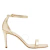 Stuart Weitzman Light Gold Nunakedcurve 85 Sandals In Gold Tone