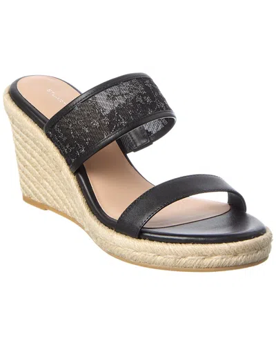 Stuart Weitzman Lily Espadrille Wedge Sandal Canvas In Black