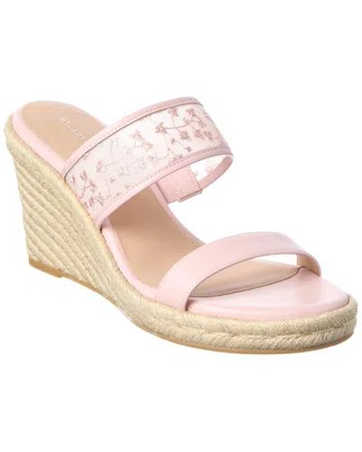 Stuart Weitzman Lily Espadrille Wedge Sandal Canvas In Pink