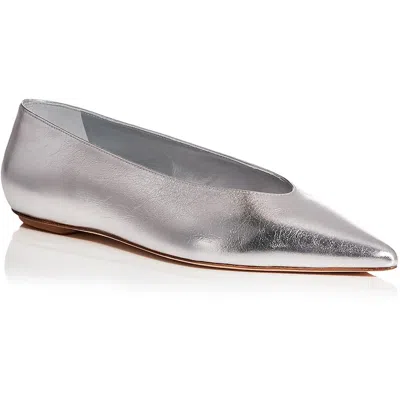 Stuart Weitzman Lina Womens Metallic Leather Loafers