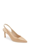 Stuart Weitzman Linsi Pointed Toe Slingback Pump In Adobe