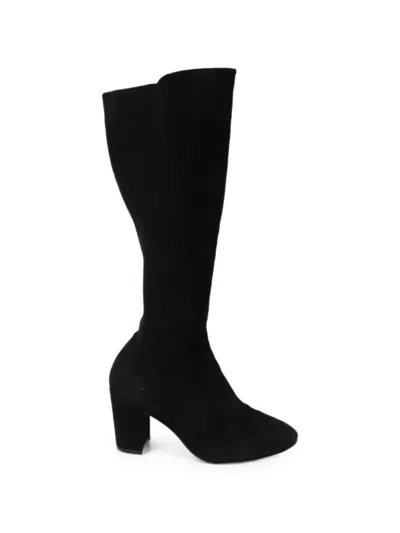 Pre-owned Stuart Weitzman Livia 80 Knee Boots In Black