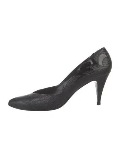 Pre-owned Stuart Weitzman Lizard Pumps In Black
