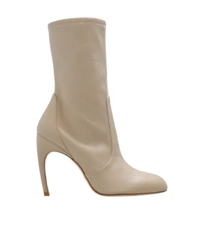 Stuart Weitzman Logo Boots In Nude