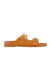 Stuart Weitzman Leather Slippers In Orange