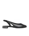 Stuart Weitzman Crystal Flat Shoes Black In Black